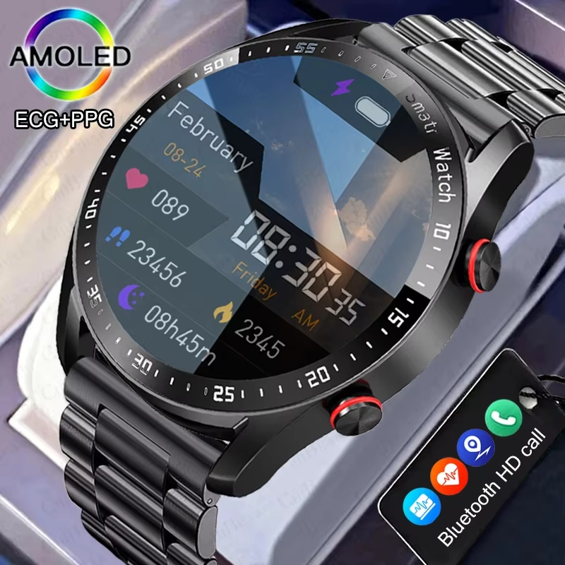 Smartwatch Custom - スポーツスマートウォッチ メンズ レディース HDスクリーン ECG+PPG ブルートゥース通話