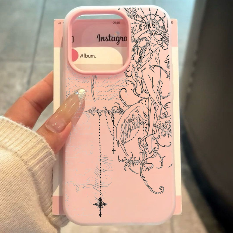 ゴシックスタイルの天使の十字線描画デザインのスマホケース、S - Samsung Galaxy S24 のレビューと価格